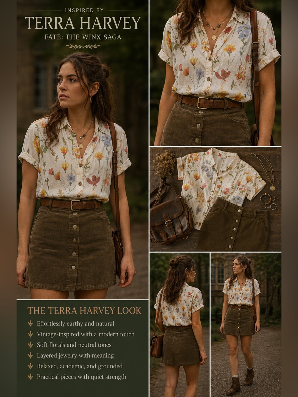 Vintage Wildflower Shirt | Size XL | Fate: Winx Saga Terra Harvey Core